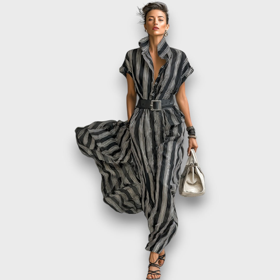 Sorella – Gestreiftes Maxikleid aus Chiffon