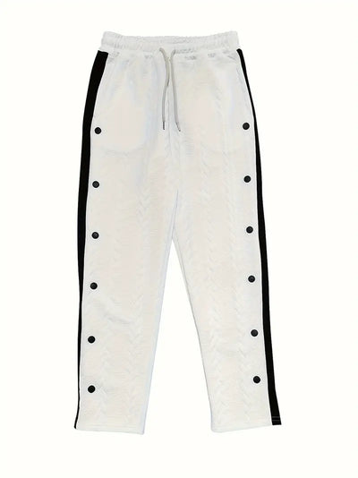 Jonass – Gestrickte Hose Mit Weitem Bein Und Seitlichen Knöpfen