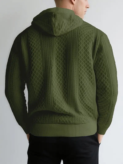 Karah - Langärmeliger Strick Kapuzenpullover