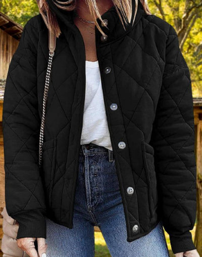 Steppjacke mit Knöpfen und Taschen für Damen
