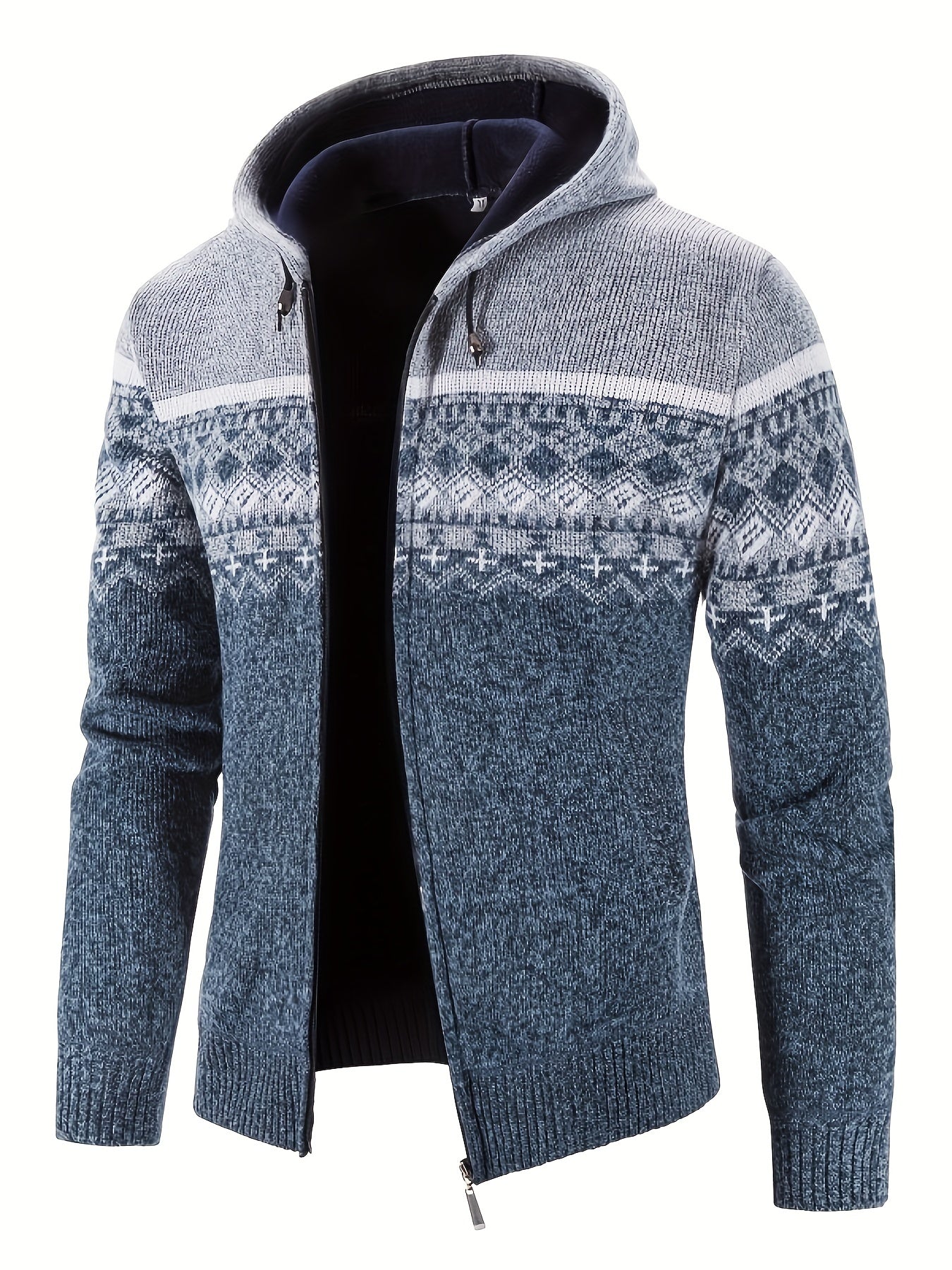 Strick-Hoodie mit Rautenmuster für Herren