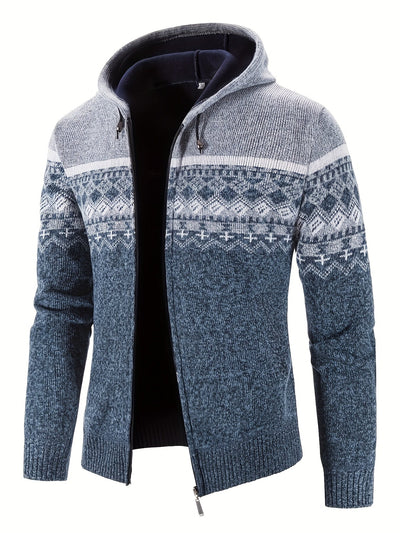 Strick-Hoodie mit Rautenmuster für Herren