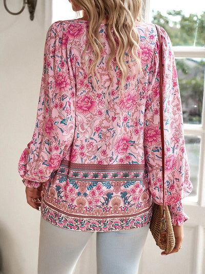 Boho-Bluse mit Schnürdetail | Weite Ärmel | Femininer Stil
