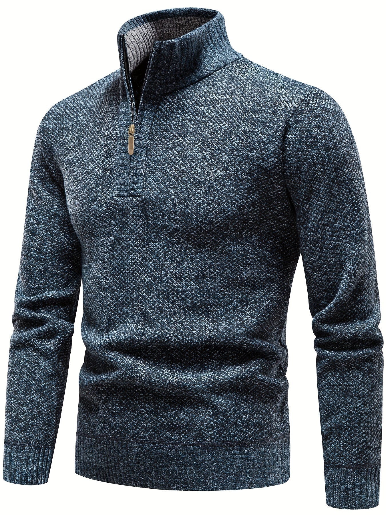 Rollkragenpullover mit Halbreißverschluss für Männer
