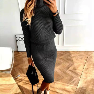 Elegantes Rollkragen Strickkleid für Frauen