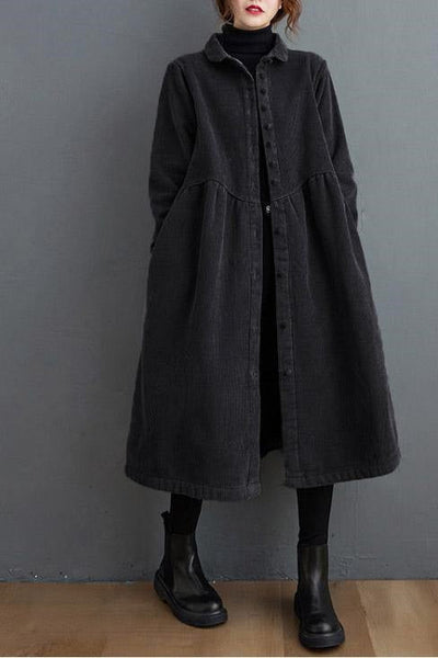 Warmer Winddichter Kordmantel für Damen
