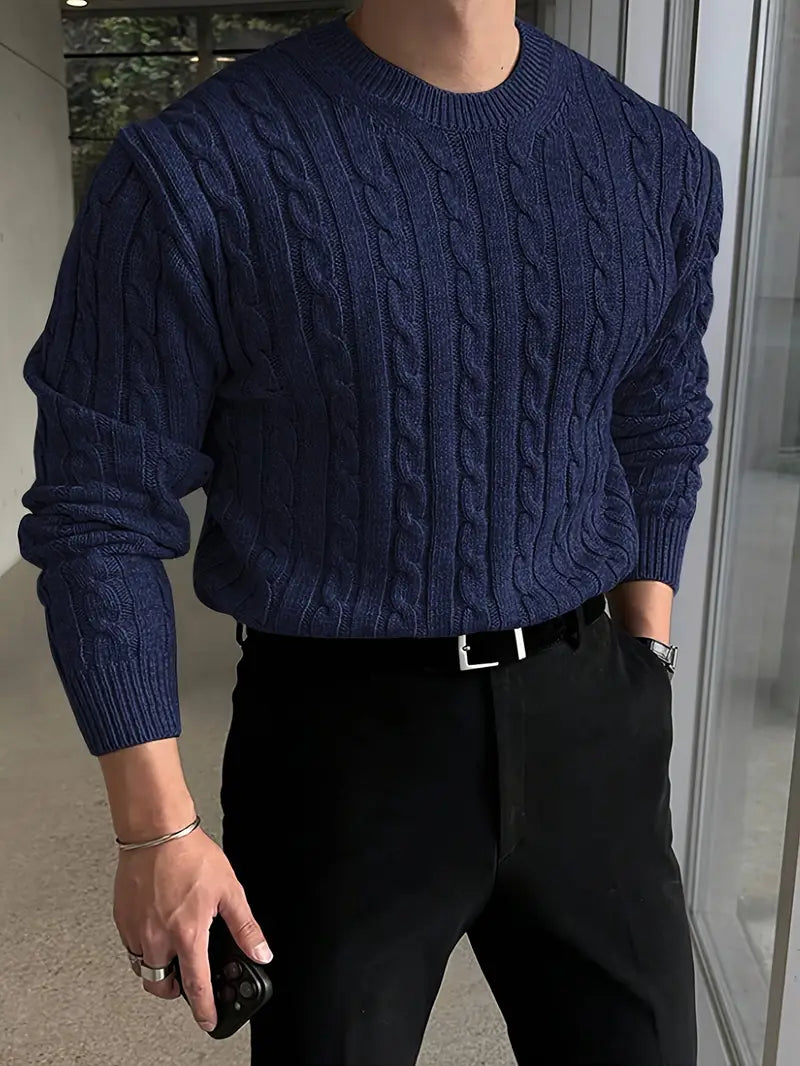 Mergim – Lässiger Strickpullover Mit Langen Ärmeln