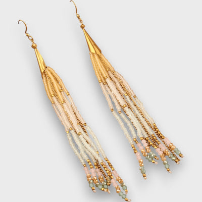 Isalda – Vintage Ohrringe mit Holz & Perlen