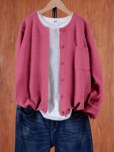 Strickjacke mit Aufgesetzter Tasche für Damen