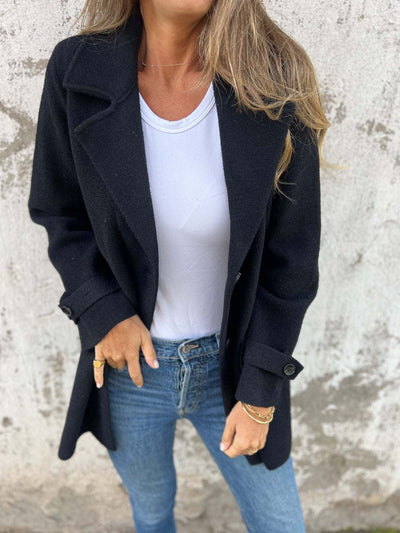 Strickmantel mit Geknöpftem Revers für Damen