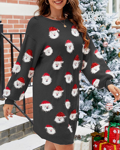 Kuscheliges Santa-Pulloverkleid für Damen