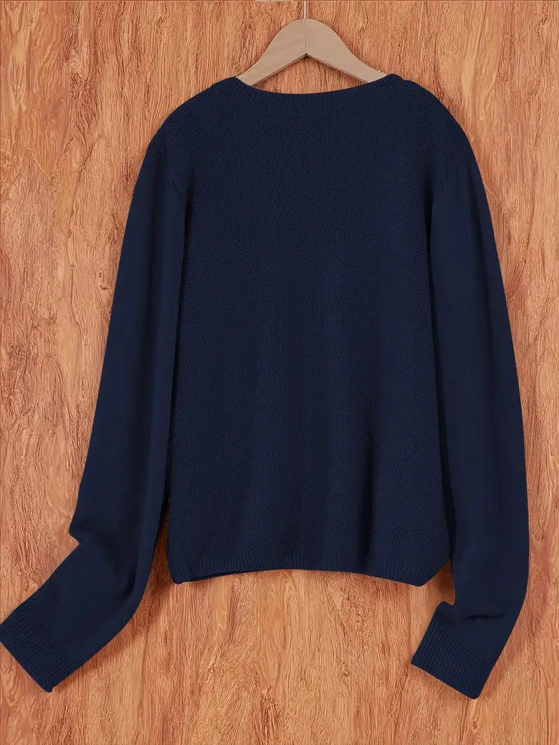 Strickjacke mit Aufgesetzter Tasche für Damen