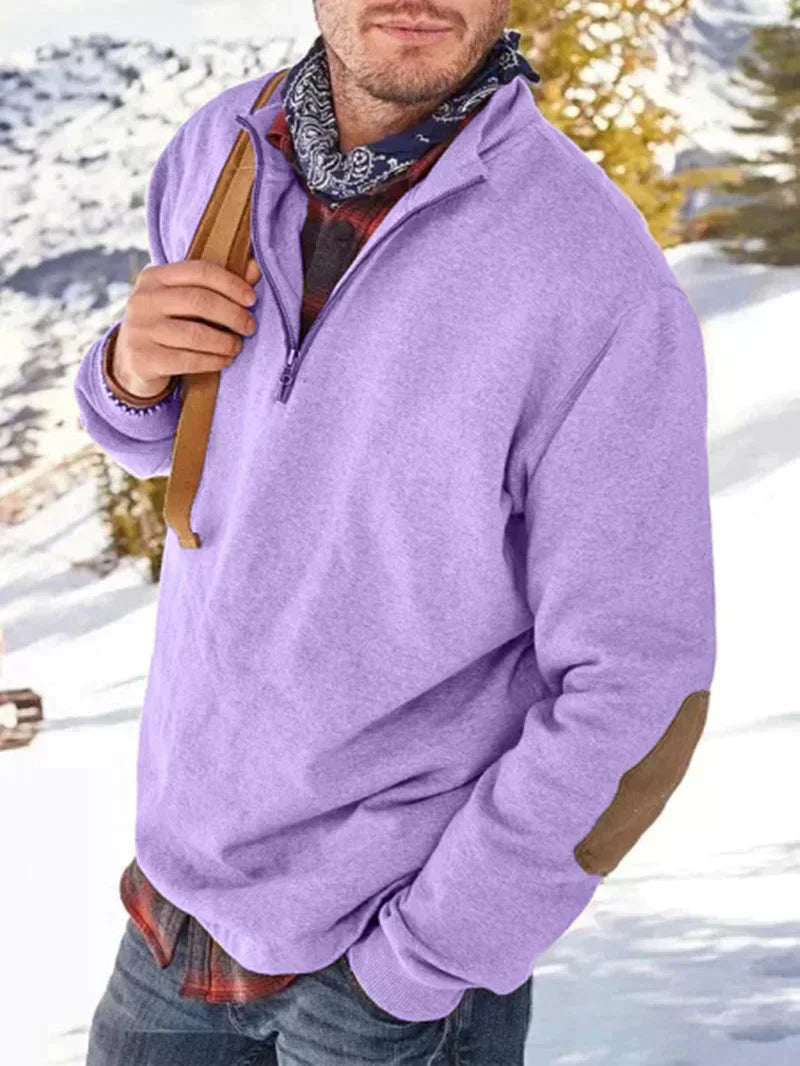 Lässiger Pullover mit halbem Reißverschluss für Herren