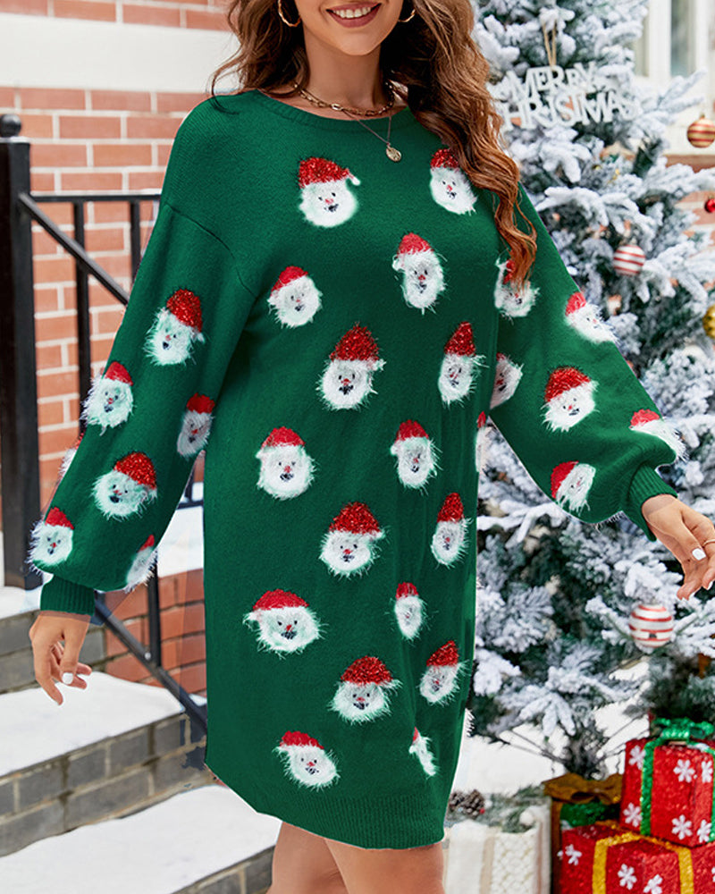 Kuscheliges Santa-Pulloverkleid für Damen