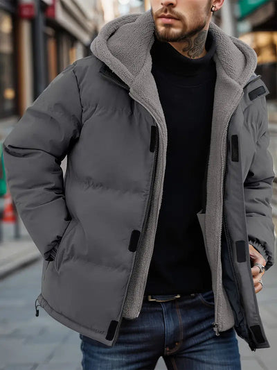 Stylische Kapuzen-Pufferjacke für Herren