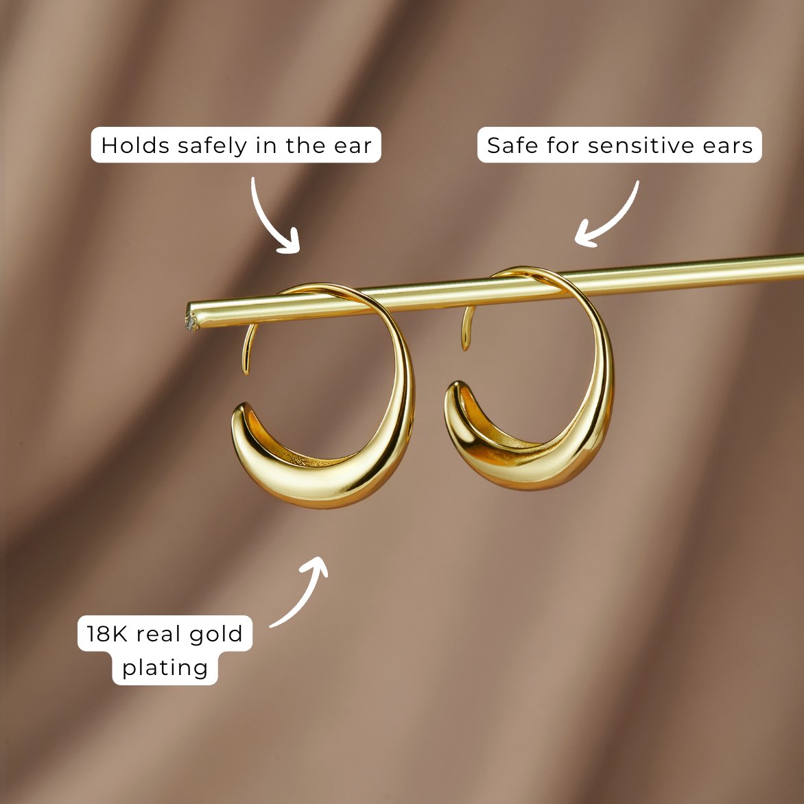 Cina - Tropfen-Hoops Ohrringe