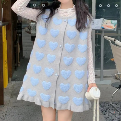 Strickweste | Herz-Design | Verspielter Look