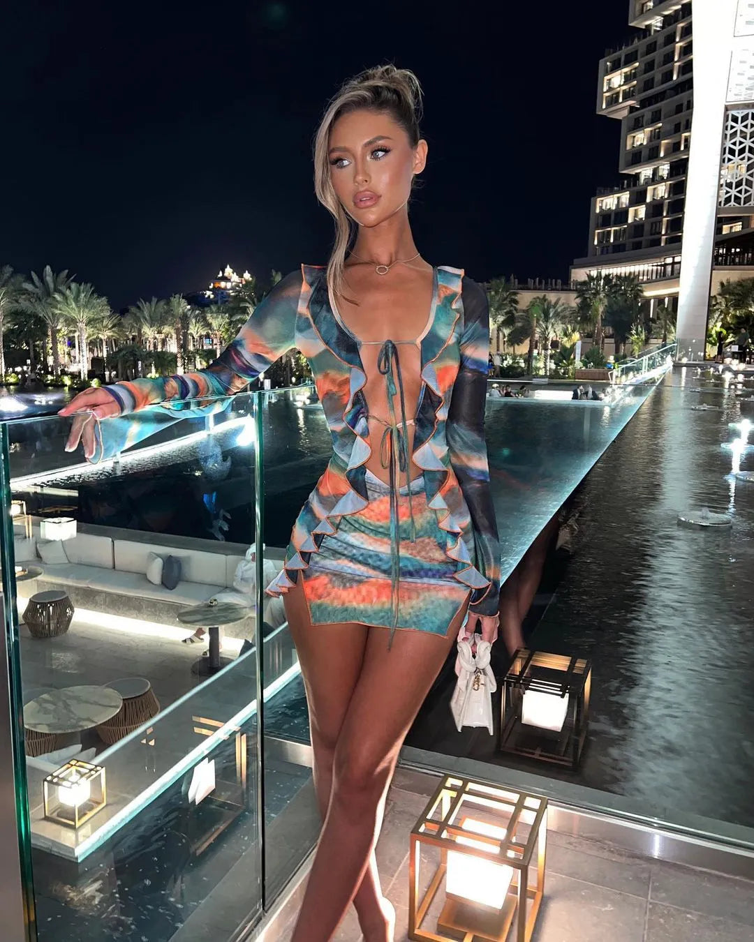 Caelina™ | Bedrucktes Rüschen-Strandkleid