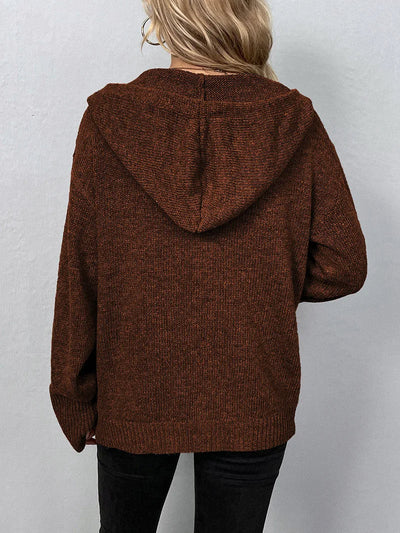 Grobe Strickjacke mit Kapuze für Damen