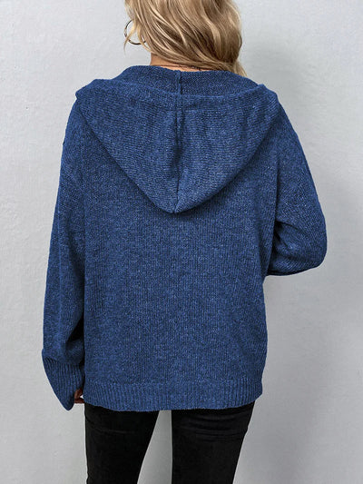 Grobe Strickjacke mit Kapuze für Damen