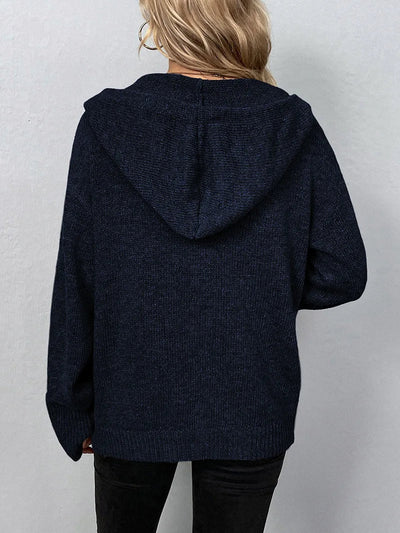 Grobe Strickjacke mit Kapuze für Damen