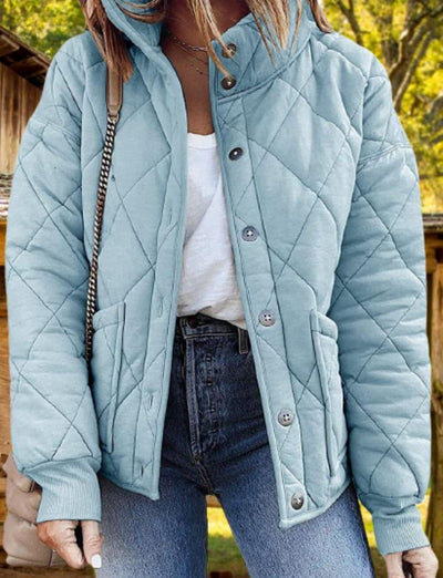 Steppjacke mit Knöpfen und Taschen für Damen
