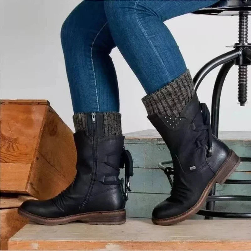 Stiefelette Damen Winter Komfort | Rutschfest Warm Gefüttert