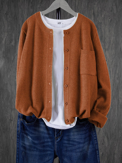 Strickjacke mit Aufgesetzter Tasche für Damen