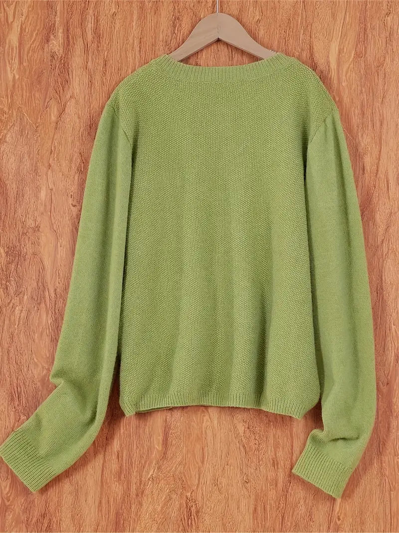 Strickjacke mit Aufgesetzter Tasche für Damen