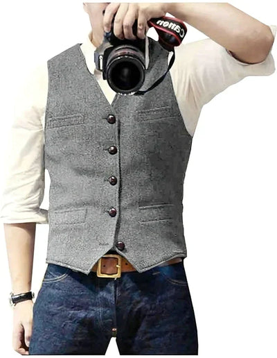 Klassische Tweed-Jeansweste für Männer