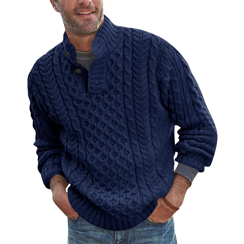 Rollkragenpullover mit Zopfmuster für Herren