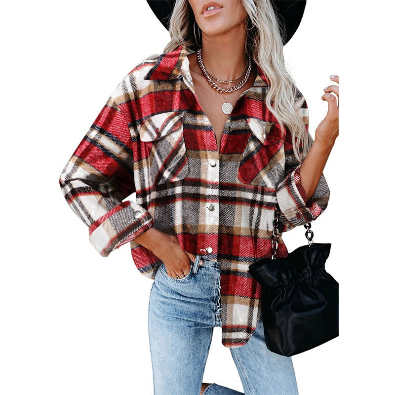 Klassisch karierte Jacke für Damen