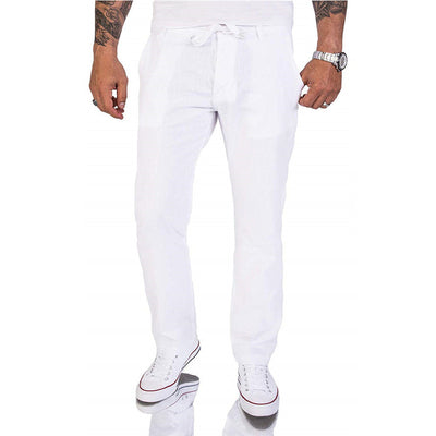 Lässige Herren Baumwoll Casual-Hose im einfarbigen Design