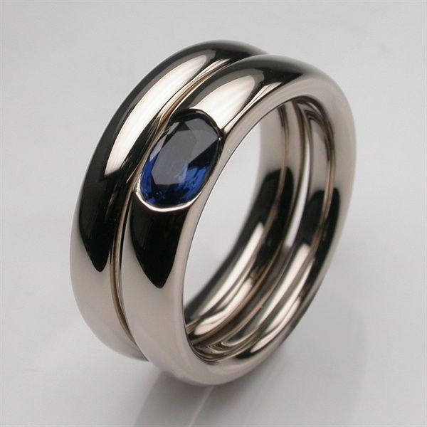 Silberring mit blauem Vintage-Kristall