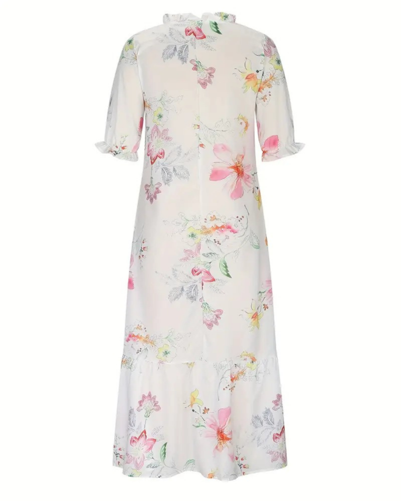 Damen bequemes geblümtes Sommerkleid | Maxi