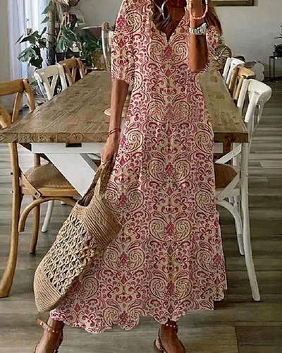 Damen bequemes geblümtes Sommerkleid | Maxi