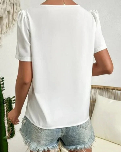 Damen elegante Sommerbluse | weißes