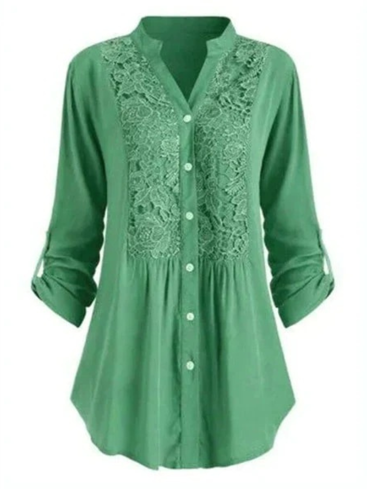 Damen elegante Sommerbluse | Langarm