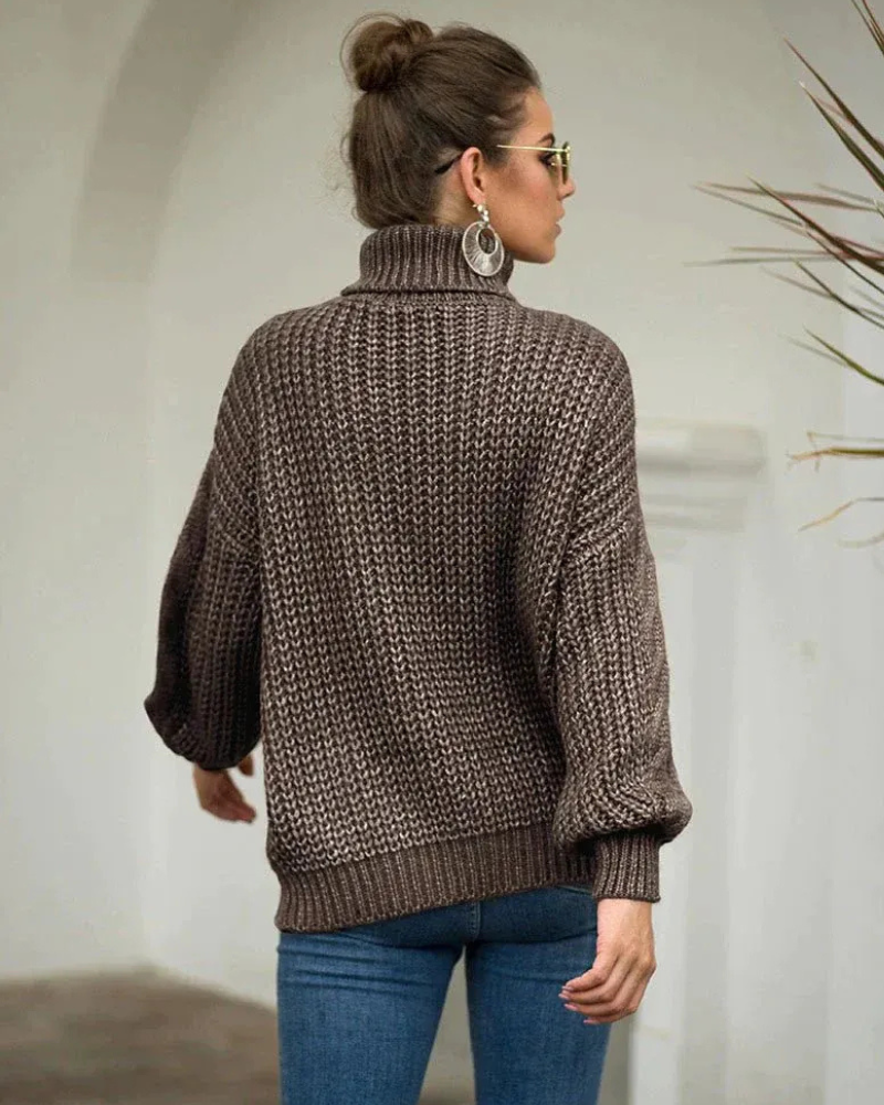 Damen eleganter grober Zopfstrickpullover | Warmer