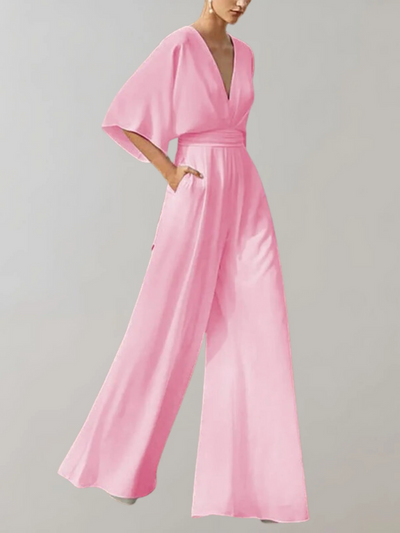 Damen eleganter Jumpsuit mit weitem Bein | Hochzeitsgäste