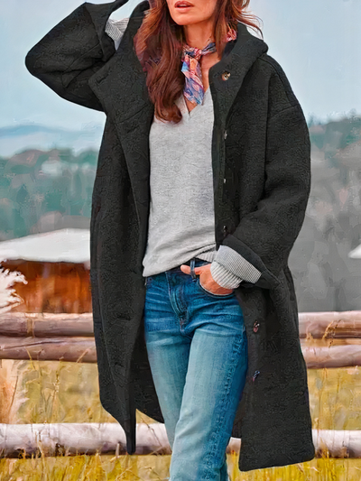 Damen eleganter Mantel mit Kapuze | Warme