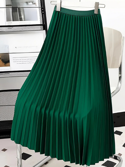 Damen eleganter Midirock mit hoher Taille | Lang