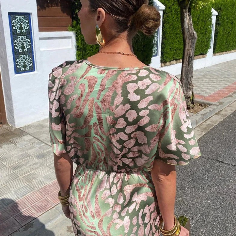 Damen elegantes Cocktailkleid mit V-Ausschnitt | Maxi