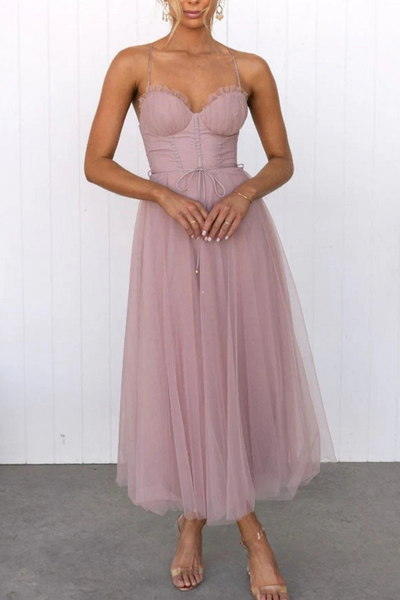 Damen elegantes fließendes Kleid für Hochzeitsgäste | Midi