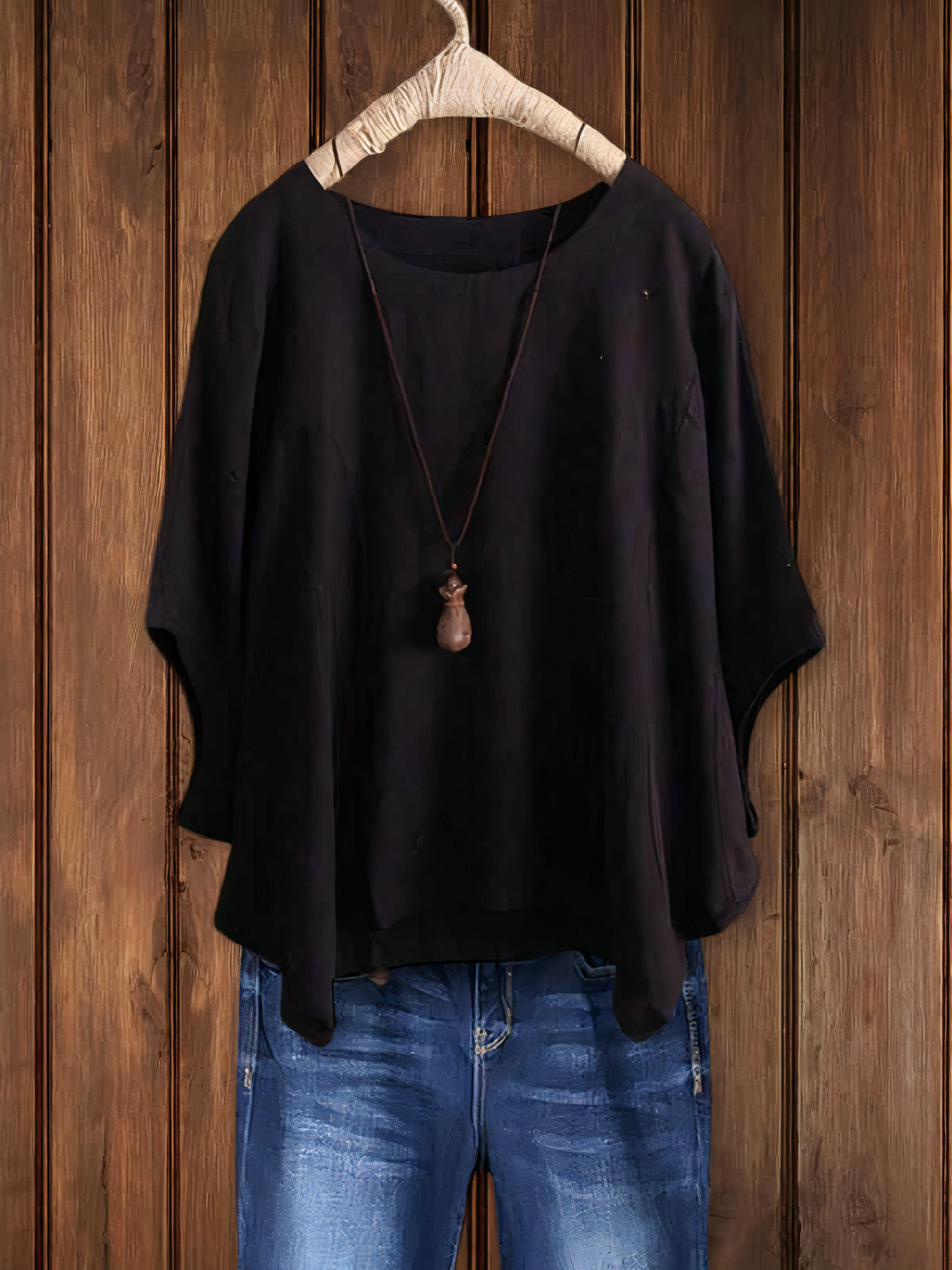 Damen entspanntes Tunikatop | Kurzarm