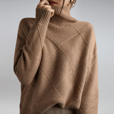 Damen gemütlicher Pullover | Rollkragen