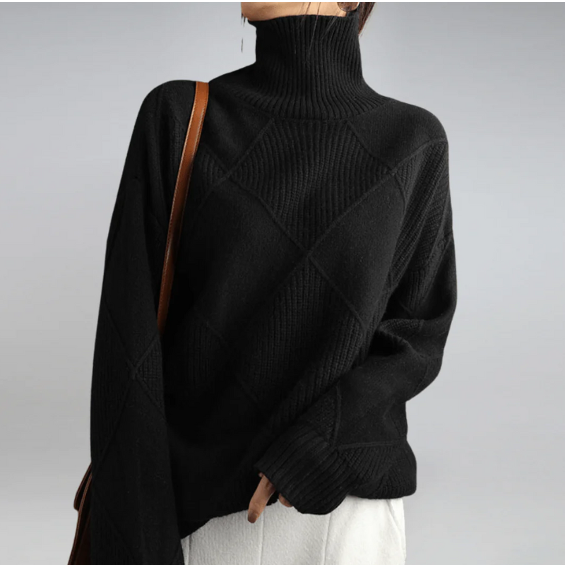 Damen gemütlicher Pullover | Rollkragen