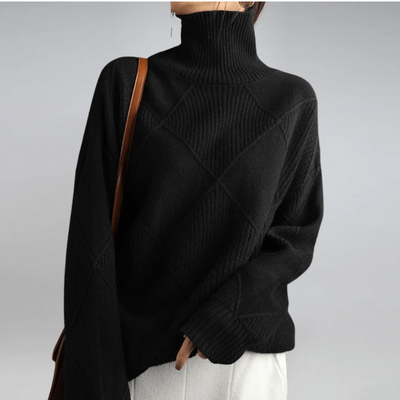 Damen gemütlicher Pullover | Rollkragen