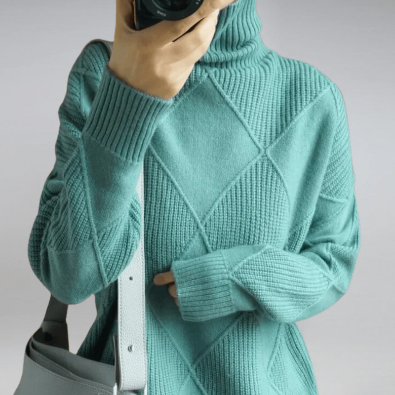 Damen gemütlicher Pullover | Rollkragen