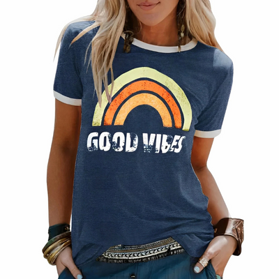 Damen Good-Vibes-T-Shirt | Kurzarm